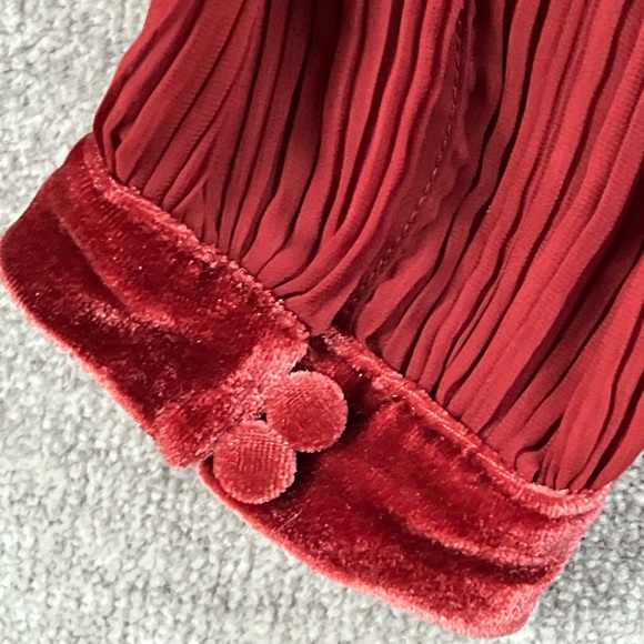 Free People Pleated Velvet Trim Buttondown - Picture 14 of 14